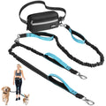 VavoPaw Hands Free Dog Leash for 2 Dogs with Pouch, Waist Leash for Dog Walking, Jogging, Hiking, Retractable Leashes with Dual Padded Handles, Adjustable Reflective Belt for Small, Medium, Large Dogs