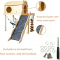 Guinea Pig Hideout Wooden Hamster Castle with Stair Hammock House