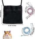 2 Pics Sugar Glider Pouch and 2 Pics Hamster Leash Small Animal Carry Pouch with Adjustable – Cozy & Portable Habitat fo