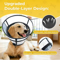 ZuxZuce Upgraded Dog Cone Collar for Dogs After Surgery, Soft Transparent Pet Recovery Collar for Large Medium Small Dogs, Depth Adjustable Dog Cone Collar, Elizabethan Collar (L, Black)