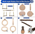 4-in-1 Bird Perches for Cage, Natural Wood Stands for Small Parrots