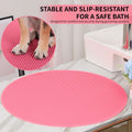 Pet Grooming Table Non-Slip Mat - Padded Mat for at-Home Grooming Dogs and Cats,Bathing Mat for Pets, Diameter: 22.4inch/57cm (Pink, Diameter: 22.4inch/57cm)