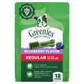 Greenies Veterinarian-Recommended Natural Dental Dog Treats, Dental Chews for Dogs, Regular Size, Blueberry Flavor, 12 oz. Pack, 12 Count