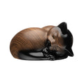 Kriss Art Pet Urns,Sleeping Resin Cremation Cat Urn, Cat Urns for Ashes, Small Animal Urn （Black Walnut）
