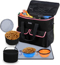 Dog Travel Bag - Dog Travel Kit for a Weekend Away Set Includes Pet Travel Bag Organizer for Accessories, 2 Collapsible 