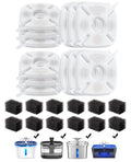 Veken Cat Water Fountain Filter, Classic 12 Pack Replacement Filters & 12 Pack Replacement Pre-Filter Sponges for 50oz, 84oz, 95oz or 108oz Automatic Pet Fountain Dog Water Dispenser