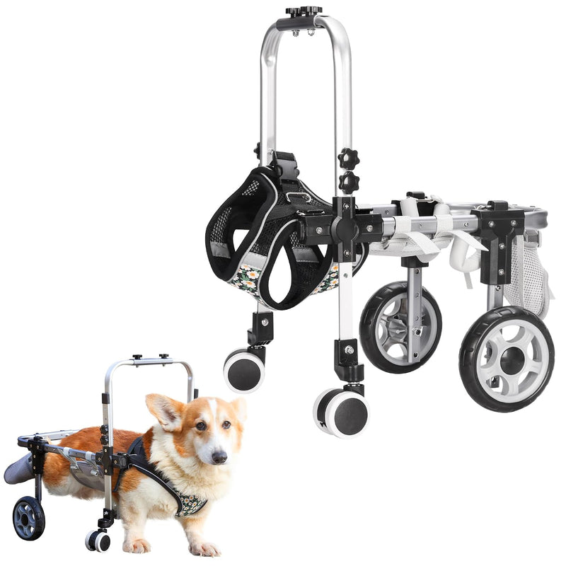 Dog Wheelchair for Back Legs，Adjustable Pets Cart Mobility Aids for Little Pets,Chest & Thigh Support,Suitable Small Med