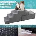 LitaiL 30" Dog Stairs&Steps for Small Dogs for High Beds 6-Step Pet Ramp Up to 30-36" High for Small Dogs & Cats, Grey No Assembly Required