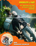 Uniclife Floating Halloween Fish Tank Decor, Masked Horror Figure Rock Base