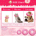 Seyezo Cat Cone Collar Soft, Adjustable Cat Recovery Collars Spay Cones to Stop Licking, Cute Donut E Collar After Surgery, Anti-Lick Wound Healing Elizabethan Collar for Kittens (Donut Pink, Small)
