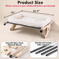 AMOSIJOY Wooden Cat Windowsill Perch with Zipper Cushion Bed, 21.7in