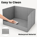 YAYODS Dog Litter Box Indoor with Wall, 32"x22"x16"Large Dog Pee Pad Holder