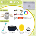 Zopeal New Puppy Gift Basket Dog Toy Pet Accessories Portable Travel Bowl, Grooming Brush, Squeaky Toy, Suction Cup Feed