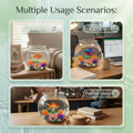 1 Gallon Clear Plastic Fish Bowl Set with 5 Artificial Plants and Stones