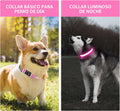 PcEoTllar Light up Dog Collar, Safe for Night Walking, Adjustable, Pink, M