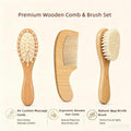 3 Pack Soft Wool Grooming Brush & Massage Comb Set for Small Pet