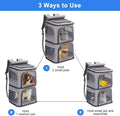 2-in-1 Double Pet Carrier Backpack for Small Cats & Dogs