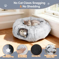 Cat Tunnel Bed for Indoor Cats, L Christmas Tree Skirts Washable Warm Soft Indoor Cat Donut Tunnel, Multifunctional Cat 