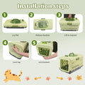 Pet Crate for Cats & Small Dogs-19.88’’L No-Tool Assembly Foldable Cage for Puppies Cats Kittens Easy to Carry Washable 