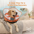 Avont 2-in-1 Inflatable Dog Cone Collar with Transparent Shield, Soft Donut E-Collar Alternative After Surgery to Stop Licking, Recovery Cone for Large Dogs - Swimring (L)