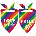 Pride Dog Bandanas Puppy Scarf - LGBT Rainbow Dog Outfits - 2 Pcs Adjustable Triangle Double-Layer Reversible Pet Bandanas for Small Medium Large Dogs