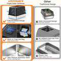 URPOWER Stainless Steel Cat Litter Box with 110° Flip-Top Lid, XL Enclosed Metal Litter Box for Large Cats, Odor Control, Anti-Urine Leakage, Non-Stick Pan, Front Entry Top Exit, Scoop & Mat Included