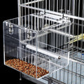 No Mess Bird Feeder for Cage - Automatic Bird Feeder Transparent Food Container Acrylic No Spill Cage Seed Catcher with 