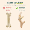 WOOF HonestChew Antler Dog Chew Toy for Dogs 25-60 lbs