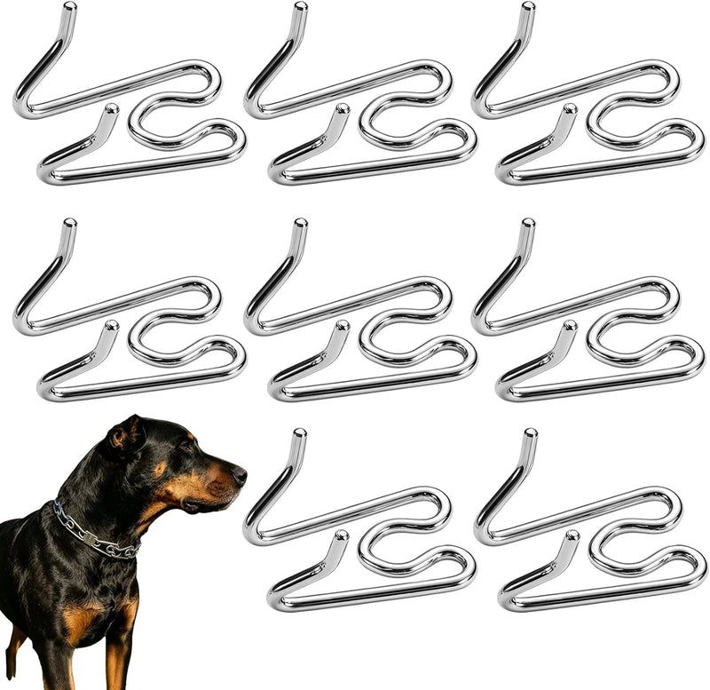8 Pack Silver 2.25mm Stainless Steel Dog Collar Extra Links, Dog Training Collar Extender Links Replacement for Small Do
