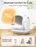 Meowant Automatic Self Cleaning Cat Litter Box with APP Control, Odor Free, Cat-Safe Anti-Stuck Technology, Larger Space