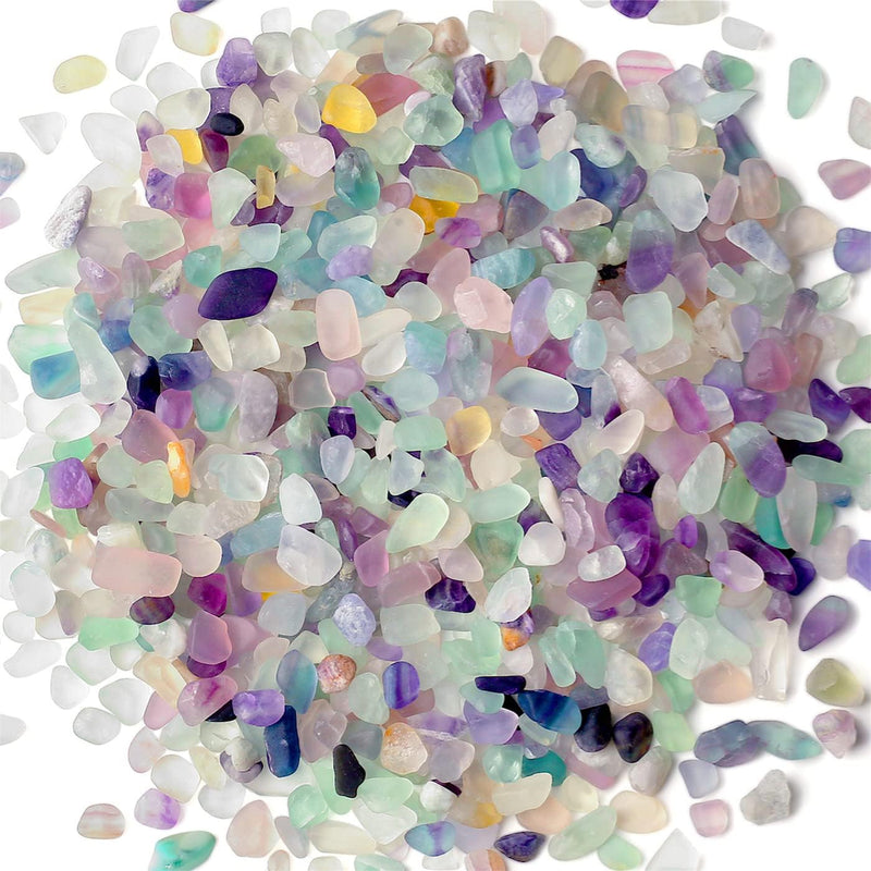 Fluorite Aquarium Gravel Rocks Natural Tumbled Healing Crystal Chips Bulk Gemstones Tumbled Crushed Stones for Fountain 