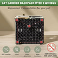 Cat Carrier with Wheels, Folding Rolling Pets Carrier on Wheel Soft Pet Handbag Cats Backpack, Dog Carriers up to 23 LBs