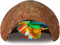 SunGrow Betta Fish Cave, Habitat Made from Coconut Shell, Soft-Textured Smooth Edged Spacious Hideout, for Resting and B