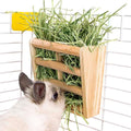 Bunny Hay Rack Guinea Pig Hay Feeder Chinchilla Hay Holder Rabbit Food Dispenser Natural Wooden Hamster Rabbit Cage Acce