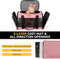 Hipubby Cat Carrier Dog Carrier for Pets Up to 16 Lbs, Soft-Sided Pet Travel Carrier for Cats and Small Dogs, Airline Ap