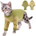 QBLEEV Cat Recovery Suit for Foreleg, Cat Onesie After Surgery for Female Male, Anti Licking Surgical Suit for Spay Neuter, Front Leg Protection with Long Sleeve, Soft Pajamas for Wounds Skin Disease