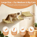 3Pcs 10"×8" Cat Wall Steps - Cat Stairs for Wall, Ladder Natural Wood with Fixtures,Turn Around or Climbing or Playing f