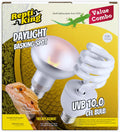 Reptile 100W Basking Spot Bulb & 10.0 24W UVA UVB Bulb Combo – Dual Pack Heat Lamp Bulbs for Reptiles & Amphibians, Heat