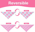 Agroon Pink Dog Bandana Girl Large 2PCS, Summer Spring Scarf, Durable Triangle Reversible Bibs Handkerchief for Puppy Pet