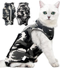 Cat Recovery Suit for Abdominal Wounds or Skin Diseases, Breathable Cat Onesie for Cats After Surgery Spay Neuter, Anti 