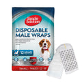 Simple Solution Disposable Dog Wraps, Male Dog Diapers, Puppy Potty Training, Incontinence and Travel Protection, Wraps for Small Dogs, 12-19 Inch Waist, 30 Count