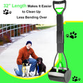 WOILIFE 32" Pooper Scooper for Large Small Dogs Heavy Duty, Long Handle Poop Scoop for Yard, Grass, Gravel, Dog Poop Grabber with High Strength Material and Durable Spring