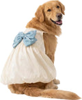 FLAdorepet White Large Dog Princess Dress Christmas Outfit Costume,6XL