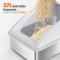 2 Pack Stainless Steel Litter Box | XL Enclosed Cat Litter Boxes with Lid for Big Cats and Multi-Cats | High Sided, Anti