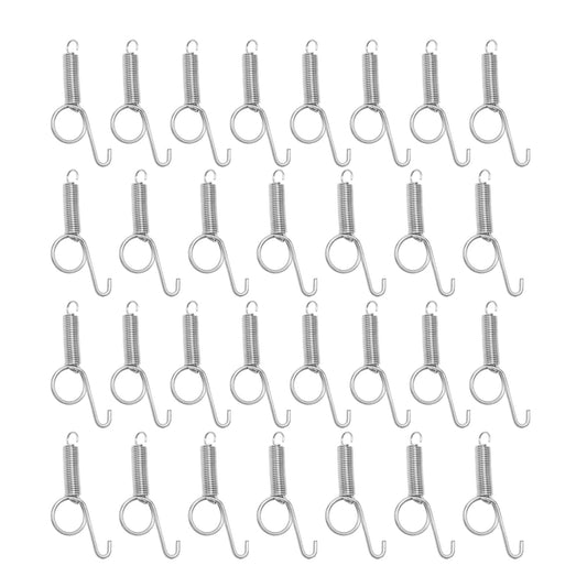 Anxingo 30 Pcs Spring Cage Latch Door Spring Hook Metal Finger for Fixing Rabbit, Dog, Cat, Birds,Rodents, Guinea Pig, Hamster, Parrot Hedgehog Cage Door