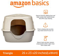 Amazon Basics Cat Litter Box with Lid, No-Mess, Spacious Enclosed Design with Odor Control, Easy Access, Stain Resistant, 26" x 23" x 20", Charcoal