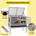 Aivituvin 2-Story Indoor Rabbit Hutch Guinea Pig Cage with Stand, Wooden Bunny Cage Small Animal Cages with Chew-Proof R