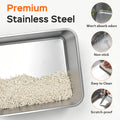 Stainless Steel Litter Box with Lid, Enclosed Metal Cat Litter Box for Kittens and Small Cats, Odor Control, Easy to Cle