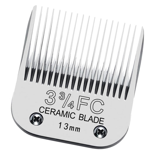FUHKQE Detachable Pet Clipper Blades Dog Grooming Clipper Replacement Ceramic Blades, Compatible with Andis, Wahl, Oster(Size 3-3/4FC,Cut Length 13mm)