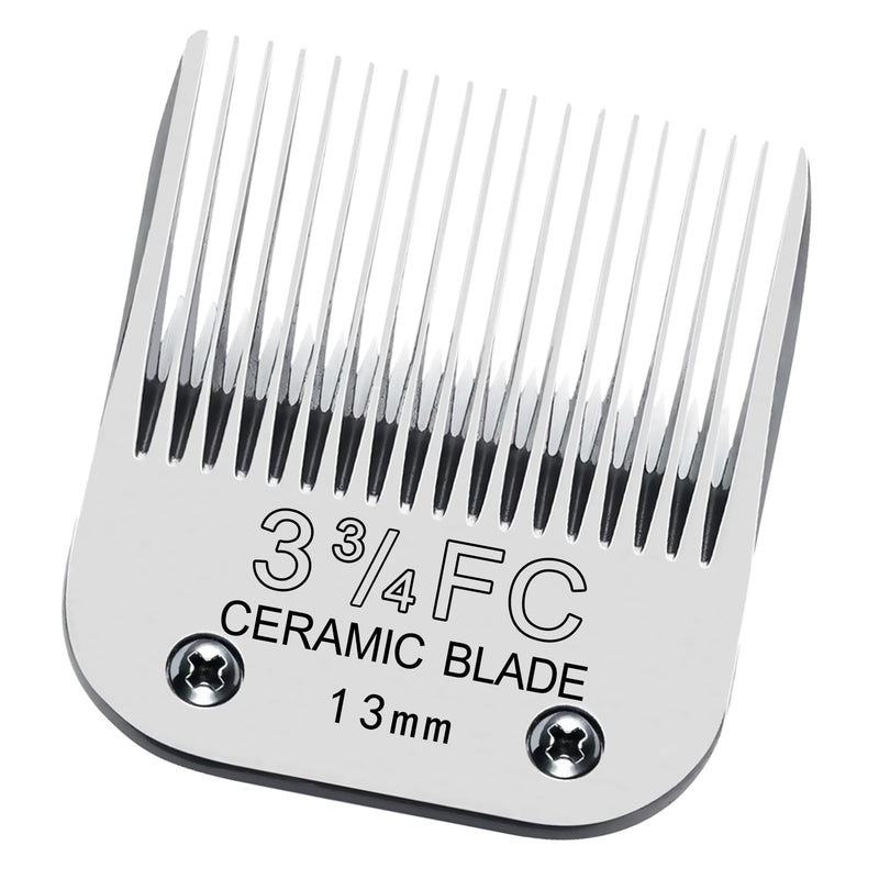 FUHKQE Detachable Pet Clipper Blades Dog Grooming Clipper Replacement Ceramic Blades, Compatible with Andis, Wahl, Oster(Size 3-3/4FC,Cut Length 13mm)
